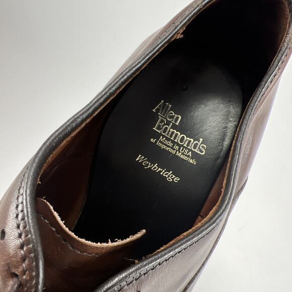 Allen Edmonds Weybridge Brown Leather Wingtip Oxford Dress Shoes Mens Size 9.5 E main image 12